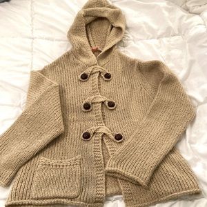 MOTH Sweater Cardigan w/ Hood - Snaps & Buttons XL Camel like new Anthropologie